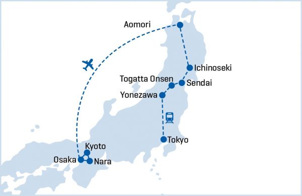 Routenkarte-Japan