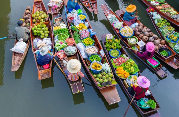 Thailand-Damnoen-Saduak-Schwimmender-Markt